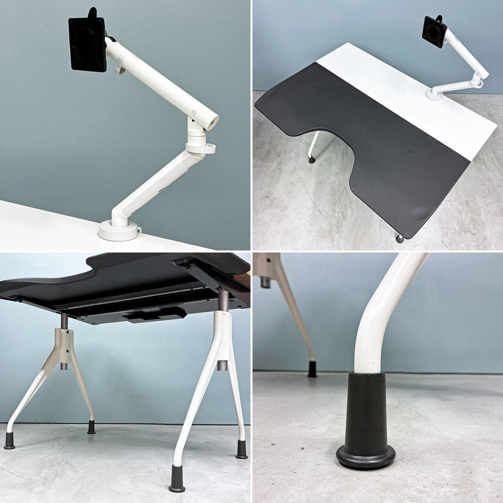 ハーマンミラー Herman Miller エンベロップデスク Envelop Desk スライド天板 & 高さ調節機能 ビル・スタンフ ジェフ・ウェバー モニターアーム付き ◎