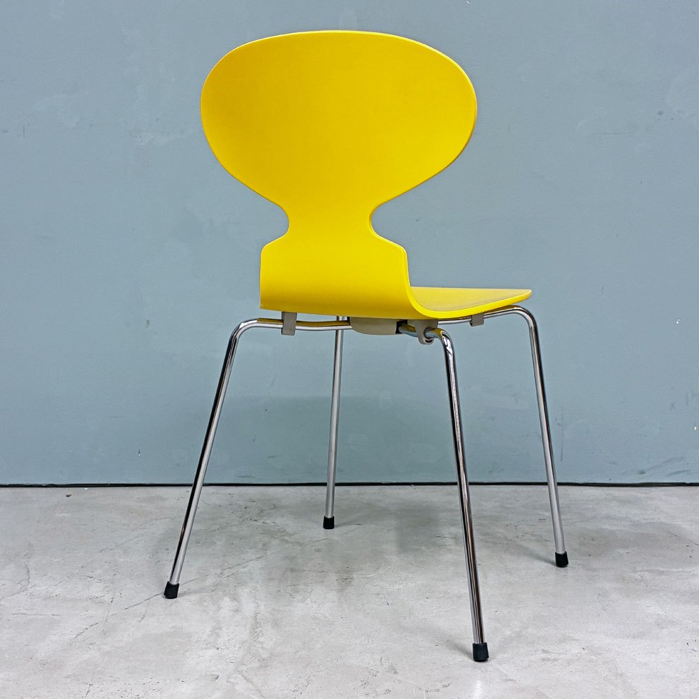 フリッツハンセン Fritz Hansen アントチェア ANT CHAIR 4本脚 イエロー ラッカー仕上げ 2000年製 アルネ・ヤコブセン デンマーク 北欧家具 ◎