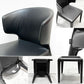 カッシーナ Cassina オラ 369 HOLA アームレスチェア ダイニングチェア 本革 ブラックレザー ハンス・ウェッツスタイン イタリア 定価￥418,000- C ●