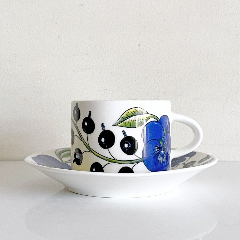 アラビア ARABIA パラティッシ PARATIISI ティーカップ&ソーサー ブルー&イエロー ビルガー・カイピアイネン Birger Kaipiainen フィンランド 北欧食器 A ■