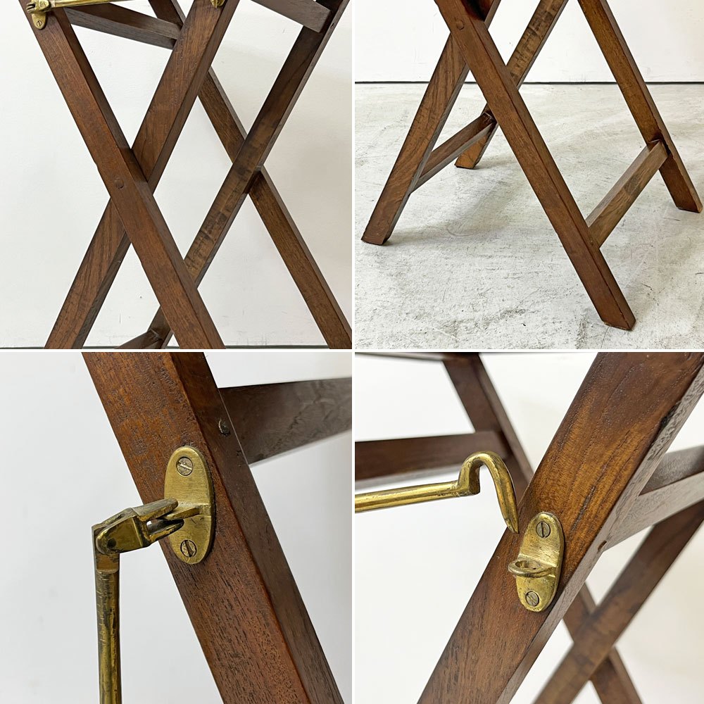 ヒッカドゥワ HIKKADUWA フォールディング トレイテーブル サイドテーブル アジアンチーク無垢材 × バンブー バリ家具 ●