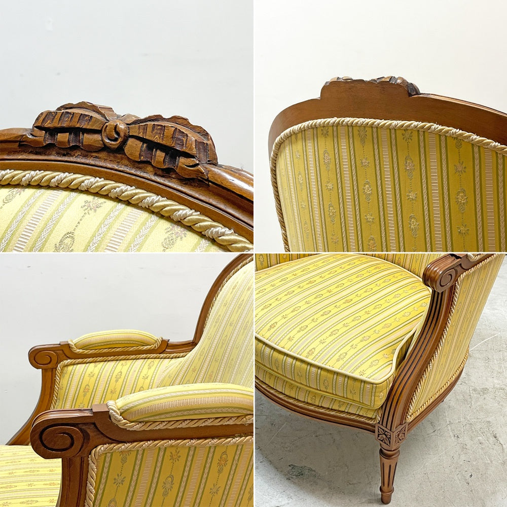 クラシカルデザイン Classical Design  1人掛けソファ ファブリック フルーディング彫り ヨーロピアンクラシカルデザイン A ●
