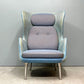 フリッツハンセン Fritz Hansen ロオチェア RO JH1 ラウンジチェア ハイバック Faded Denim Blue ファブリック アルミベース ハイメ・アジョン 北欧モダン ◎