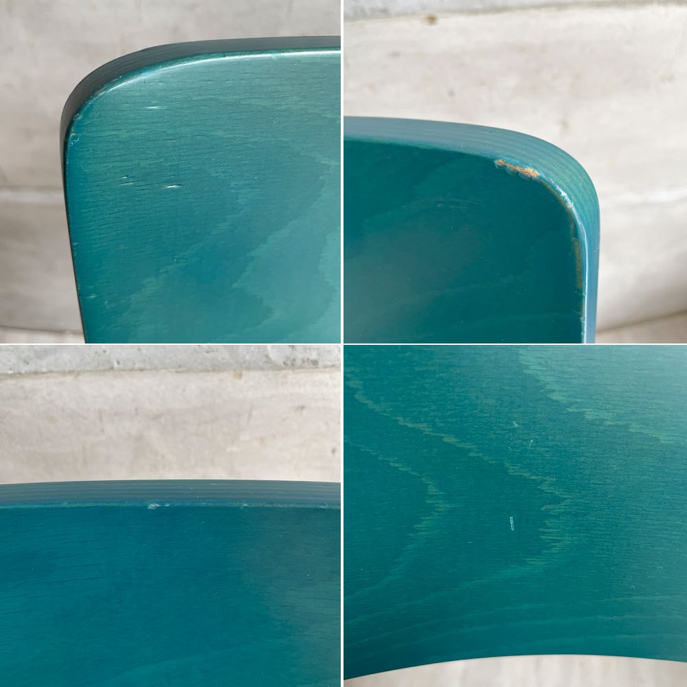 エミュー emu スチールｘウッド ダイニングチェア スタッキングチェア グリーン インダストリアルテイスト 2脚セット ♪