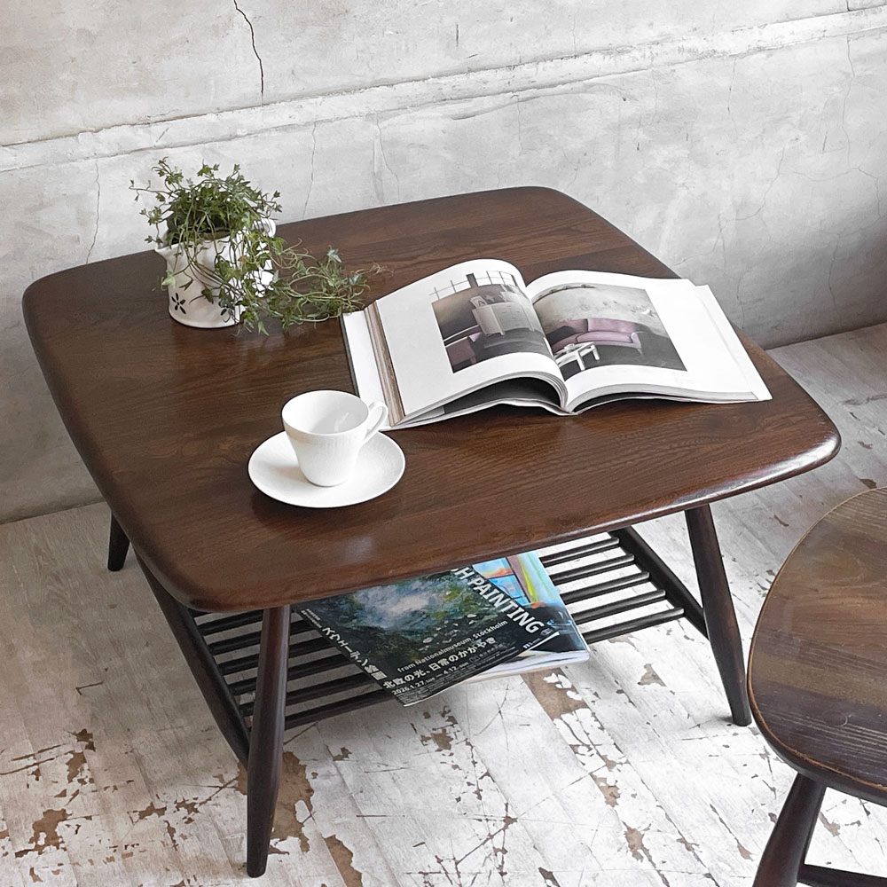 アーコール ercol モデル767 model 767 ウィンザー コーヒーテーブル windsor coffee table エルム材 UKビンテージ 1980’s 希少♪