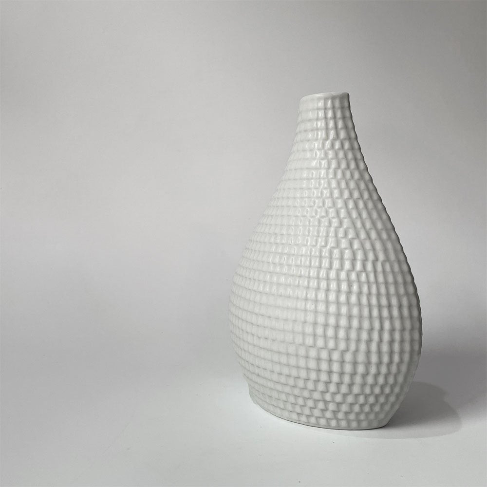 グスタフスベリ GUSTAVSBERG レプティル Reptil フラワーベース 花瓶 スティグ・リンドベリ Stig Lindberg 北欧 ビンテージ ホワイト ★