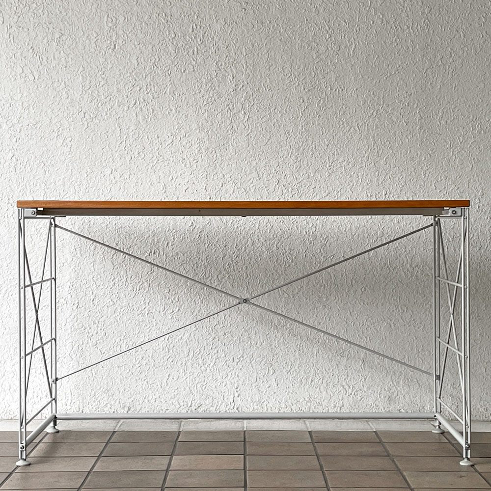 無印良品 MUJI スチールユニットデスク タモ材 W120㎝ 廃番品 シンプル ナチュラルスタイル 現状品 ◇