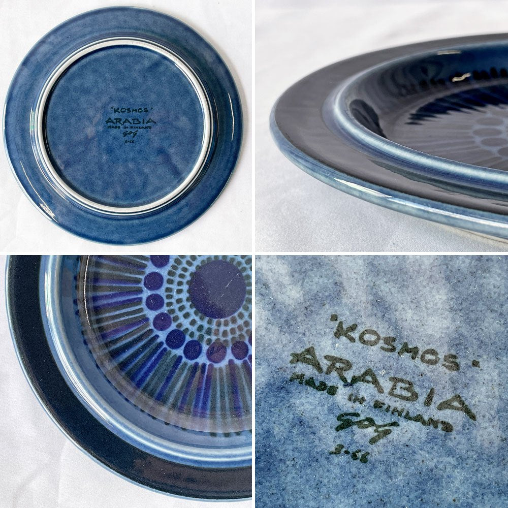 アラビア ARABIA Sシリーズ ブルーコスモス Blue Kosmos プレート ビンテージ 北欧食器 フィンランド 希少 B ◇
