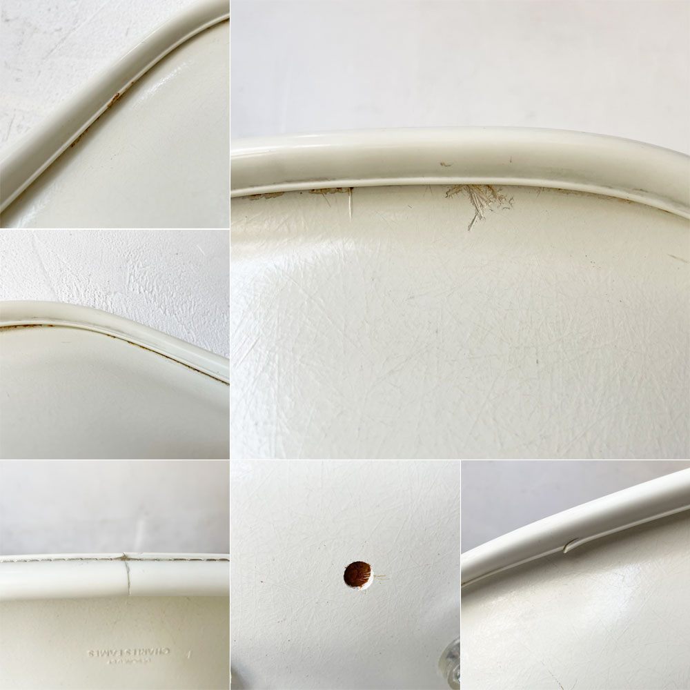 ハーマンミラー Herman Miller サイドシェルチェア サード 3rd FRP PVCレザー パーチメント ロータイプ エッフェルベース イームズ ビンテージ vintage ★
