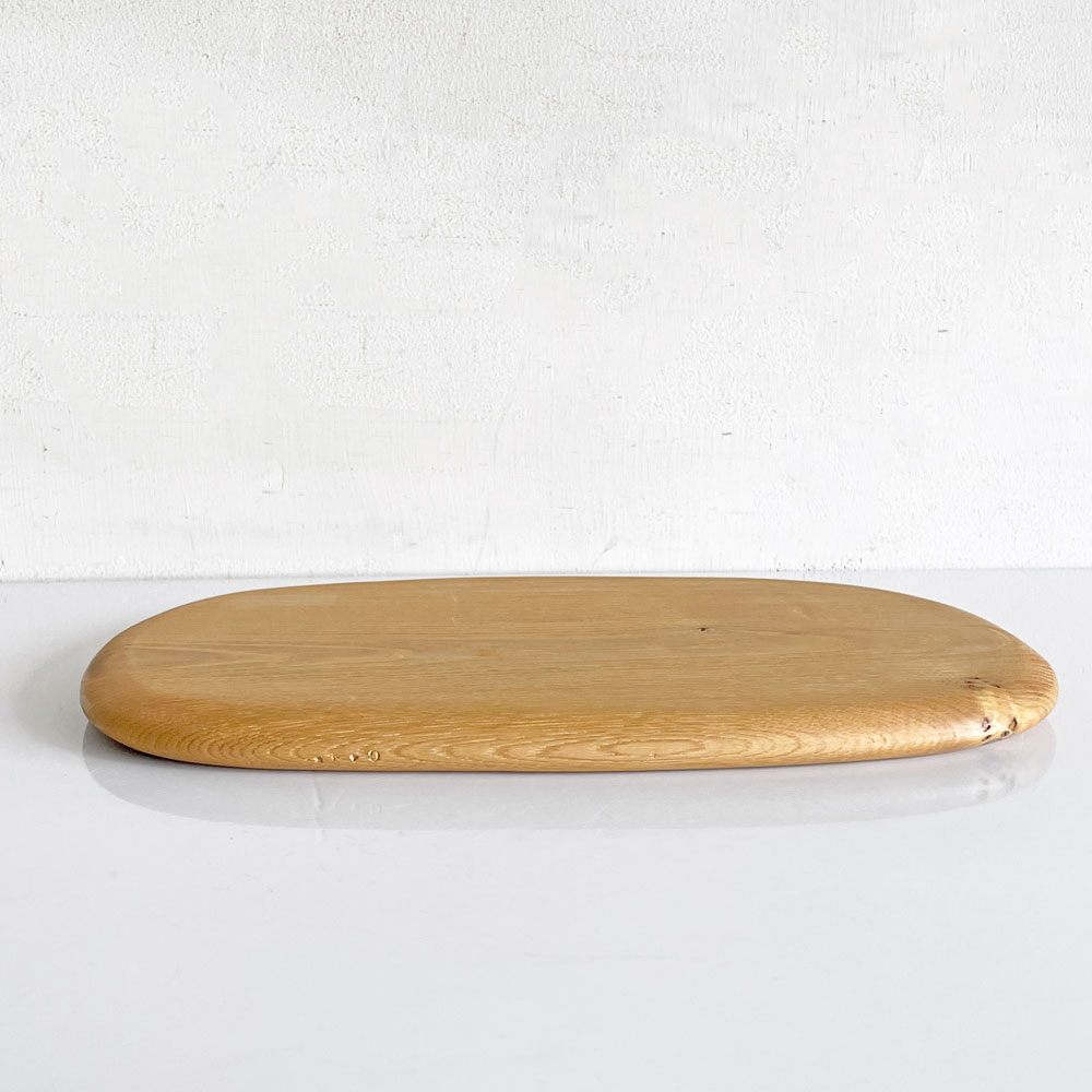 内山玲 Rei Uchiyama 栗材 カッティングボート 32×22cm 木製 まな板 サービングプラター トレイ 袋付き 現代作家 ■