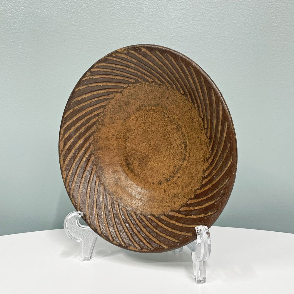 小澤基晴 ぐるぐる 8寸鉢 23.5cm 現代作家 陶器 盛鉢 鎬鉢 土器 陶器 和食器 ◎