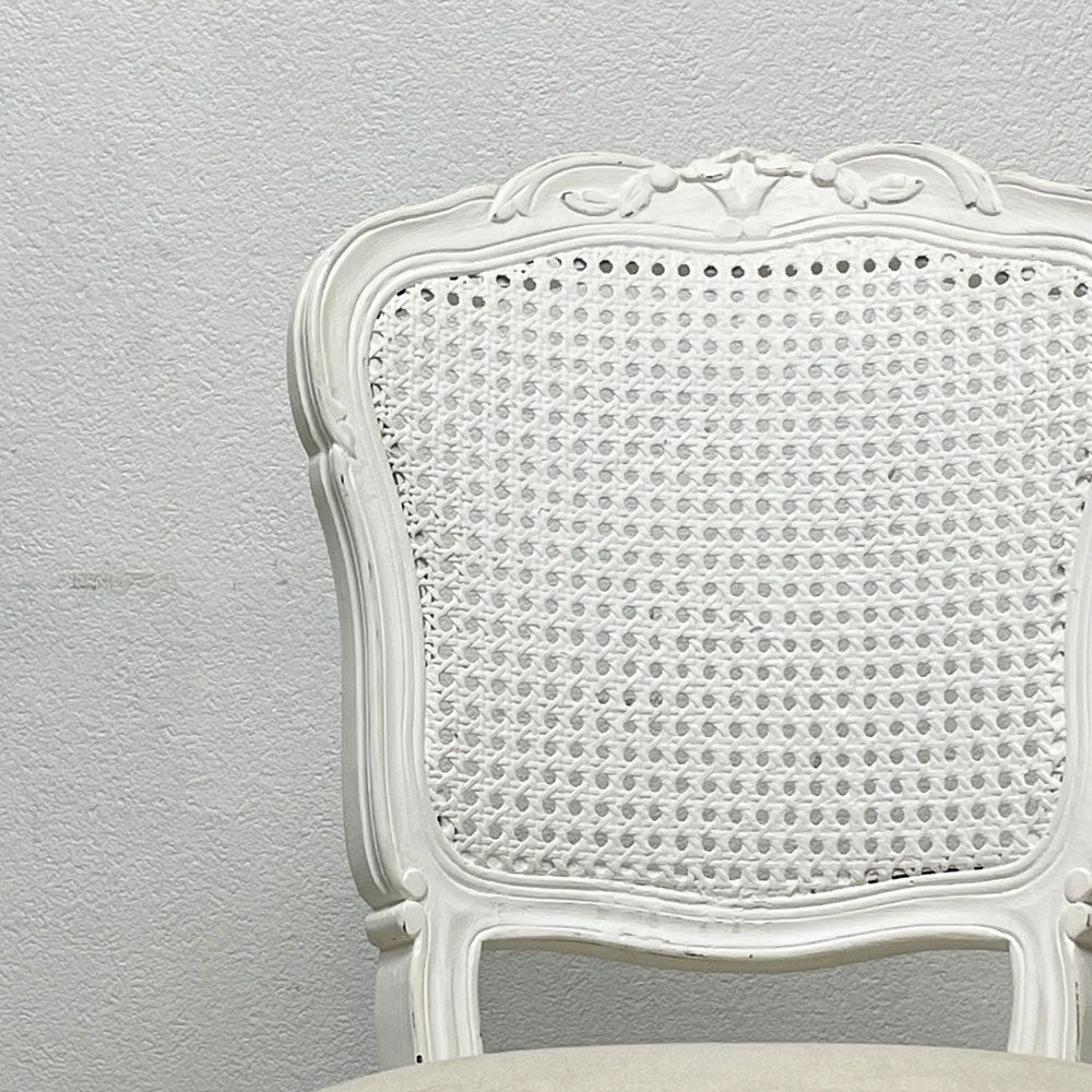 サラグレース Sarah Grace SGD デビュー ダイニングチェア DEBUT DINING CHAIR CHARM BD WHITE&NATURAL LINEN ラタンバック アンティーク風 参考定価 \55,000- D ●