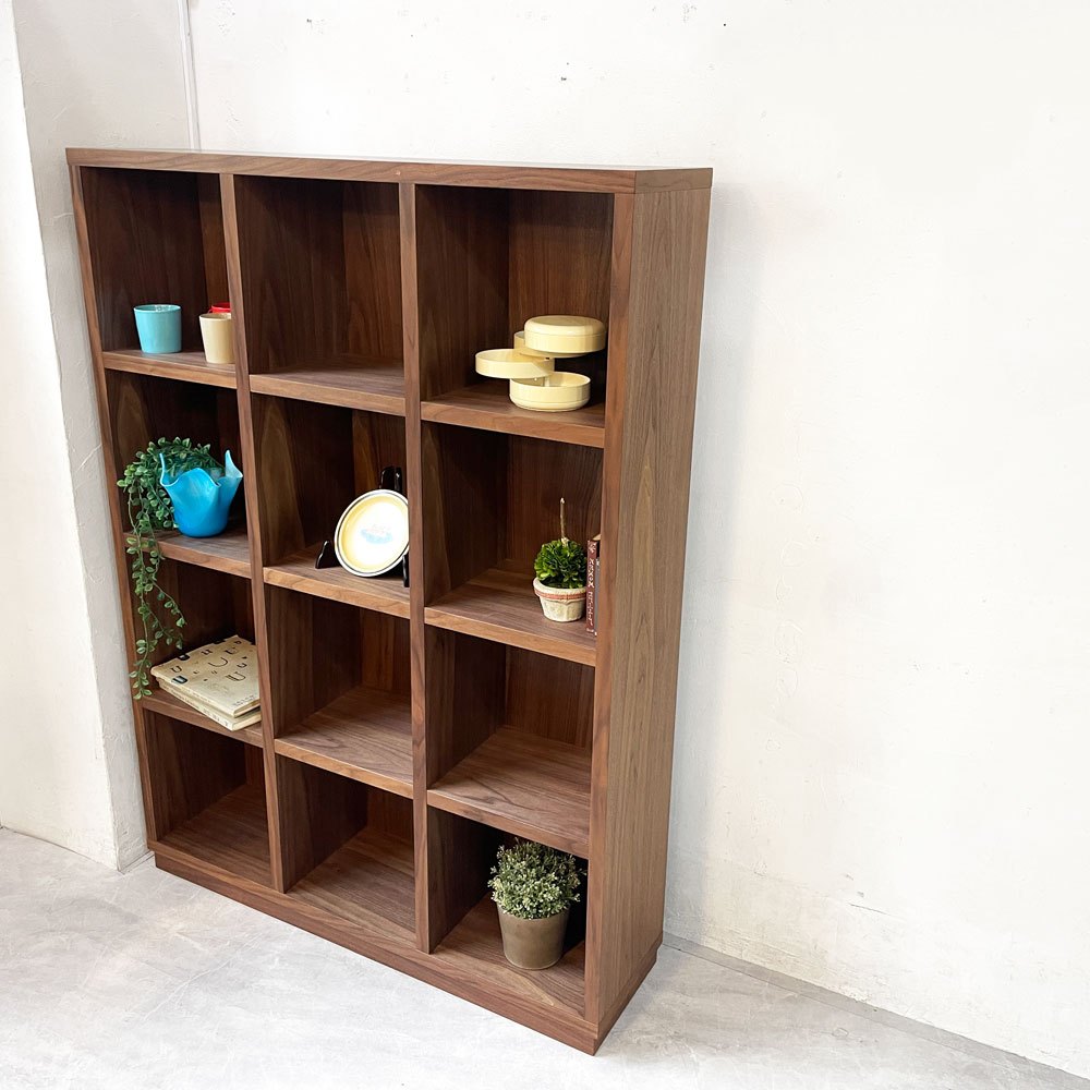 マスターウォール MASTERWAL グリッド シェルフ 3列4段 GRID SHELF W111㎝ ウォールナット アカセ木工 定価¥189,200- ★