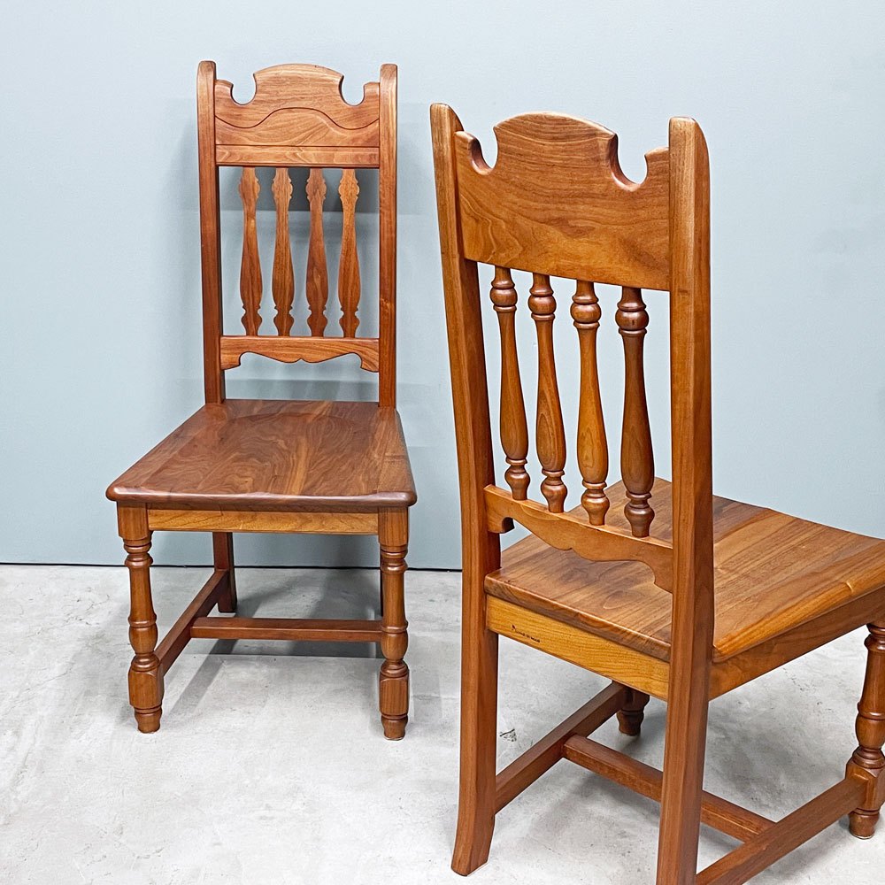 ノックオンウッド Knock on wood コロニアル ハイバックチェア1 ダイニングチェア ウォールナット無垢材 クラシカルデザイン A ◎