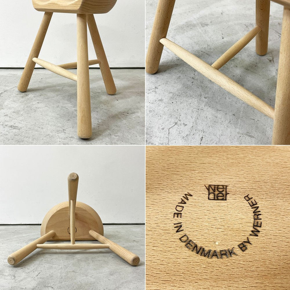 ワーナー Werner シューメーカーチェア Shoemaker Chair NO.27 スツール キッズチェア ビーチ材 ラーズ・ワーナー デンマーク 北欧家具 美品 ●