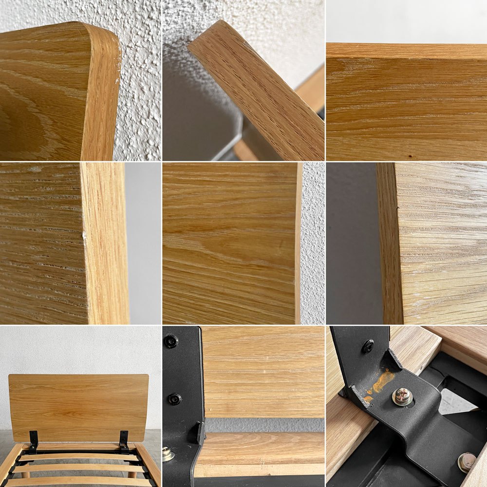無印良品 MUJI 木製ベッドフレーム シングルサイズ オーク材突板 ヘッドボード＆木製脚付 シンプルデザイン 合計定価￥52,900- 〓