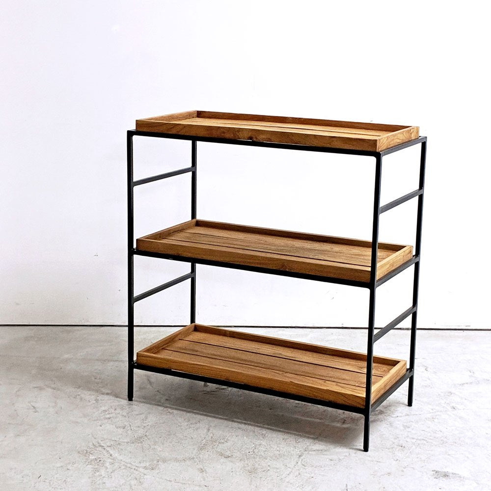 イデー IDEE ジャティ トゥア シェルフ JATI TUA SHELF オールドチーク無塗装 スチールフレーム ●