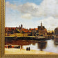 ヨハネス・フェルメール Johannes Vermeer デルフトの展望 立体複製名画 4号 額装付き ◎
