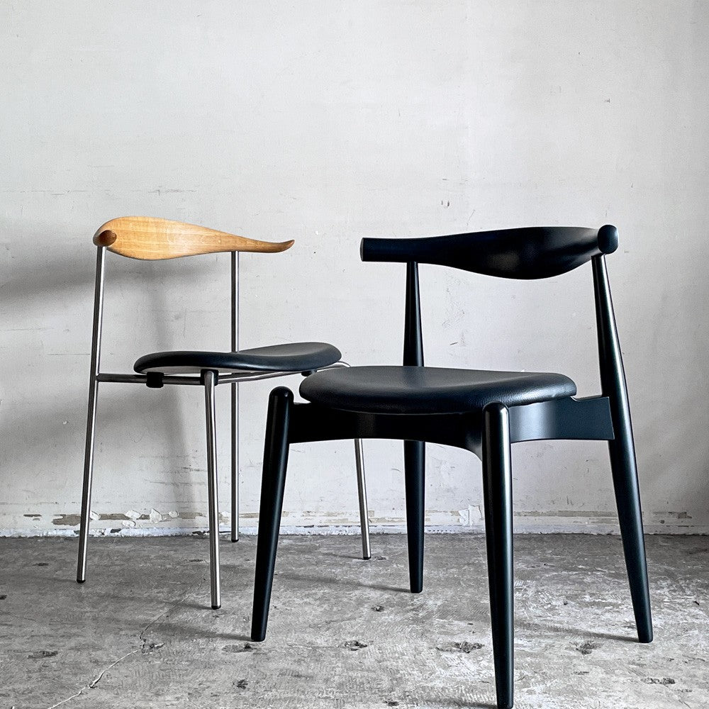 カールハンセン＆サン Carl Hansen & Son CH20 エルボーチェア オールブラック ハーフアーム ビーチ材 レザー ハンス・J・ウェグナー 北欧 ■