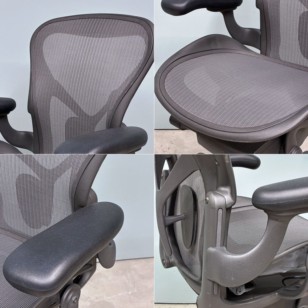 ハーマンミラー Herman Miller アーロンチェア デスクチェア リマスタード ライト Aサイズ グラファイトベース ビル・スタンフ ＆ ドン・チャドウィック ポスチャーフィット ◎
