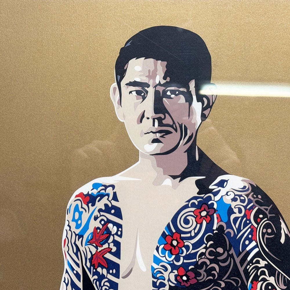 コンラッドリーチ CONRAD LEACH 高倉健 シルクスクリーン アートフレーム ポスター ポップアート 6/30 希少 50×80cm(スクリーンサイズ) 額装品 A ●