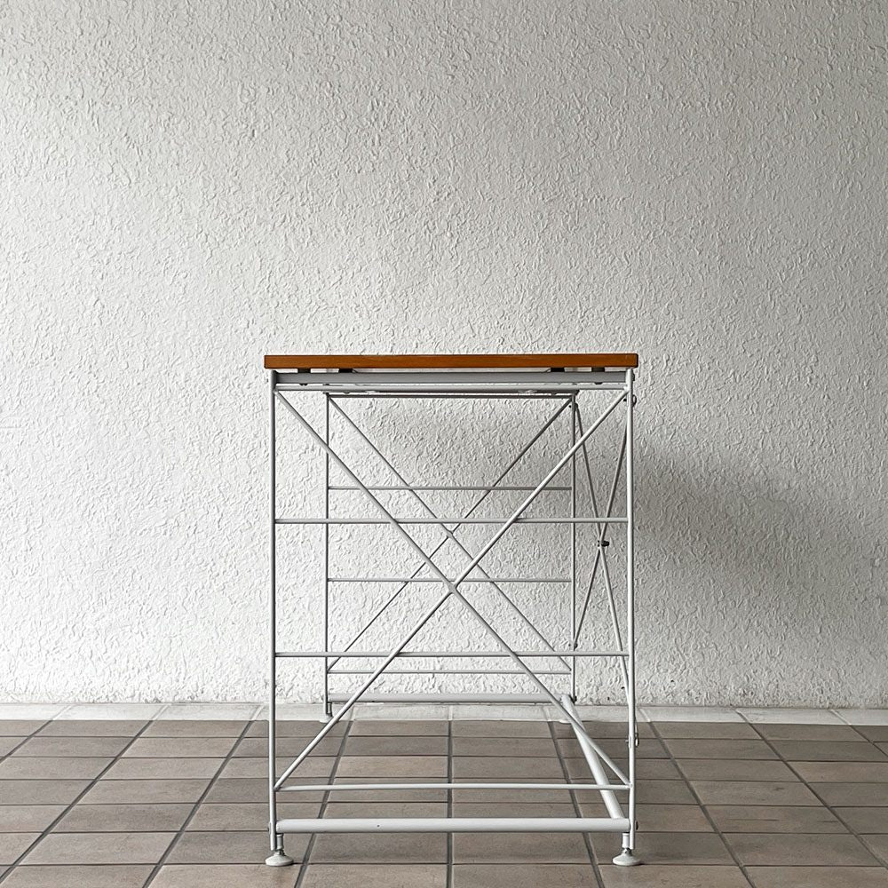 無印良品 MUJI スチールユニットデスク タモ材 W120㎝ 廃番品 シンプル ナチュラルスタイル 現状品 ◇