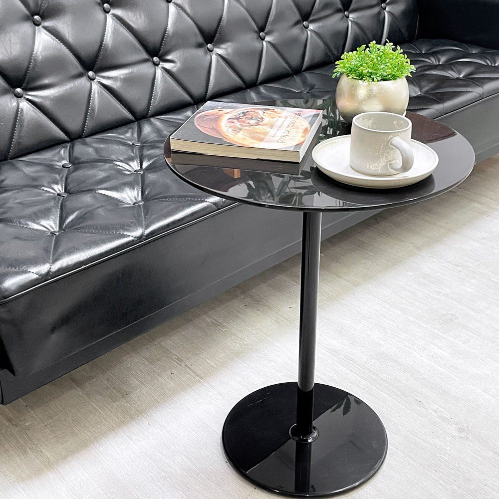 アルフレックス arflex リッツ LITS サイドテーブル コーヒーテーブル Φ45cm グロッシービターブラック 廃番 参考定価￥108,900- ●