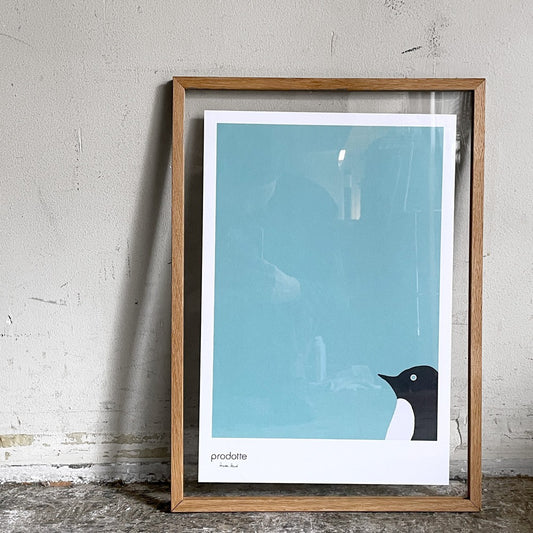 プロドッテ Prodotte ペンギン penguin Moebe フレームセット A3 アート ポスター Hiroshi Hoda 42/99 リミテッドプリント 額装品 ■