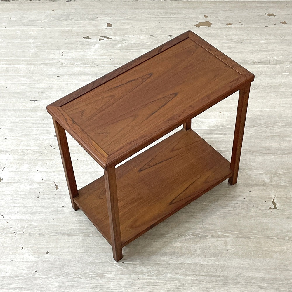 ジャパンビンテージ 木製 花台 飾り棚 サイドテーブル チーク材 W50cm vintage ●