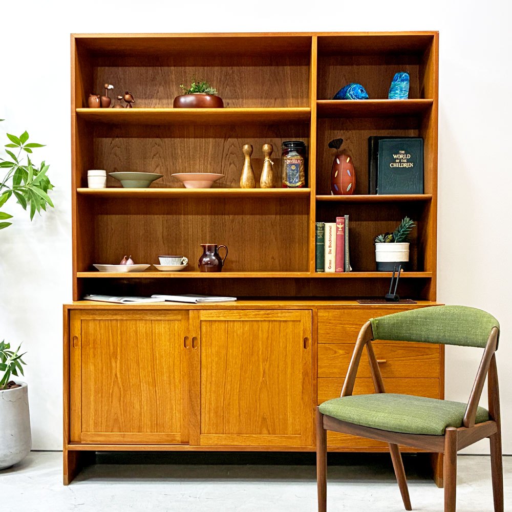 RYモブラー RY Mobler スタッキングシェルフ チーク材 キャビネット ハンス・J・ウェグナー Hans J Wegner 本棚 飾り棚 デンマーク 北欧ビンテージ ●