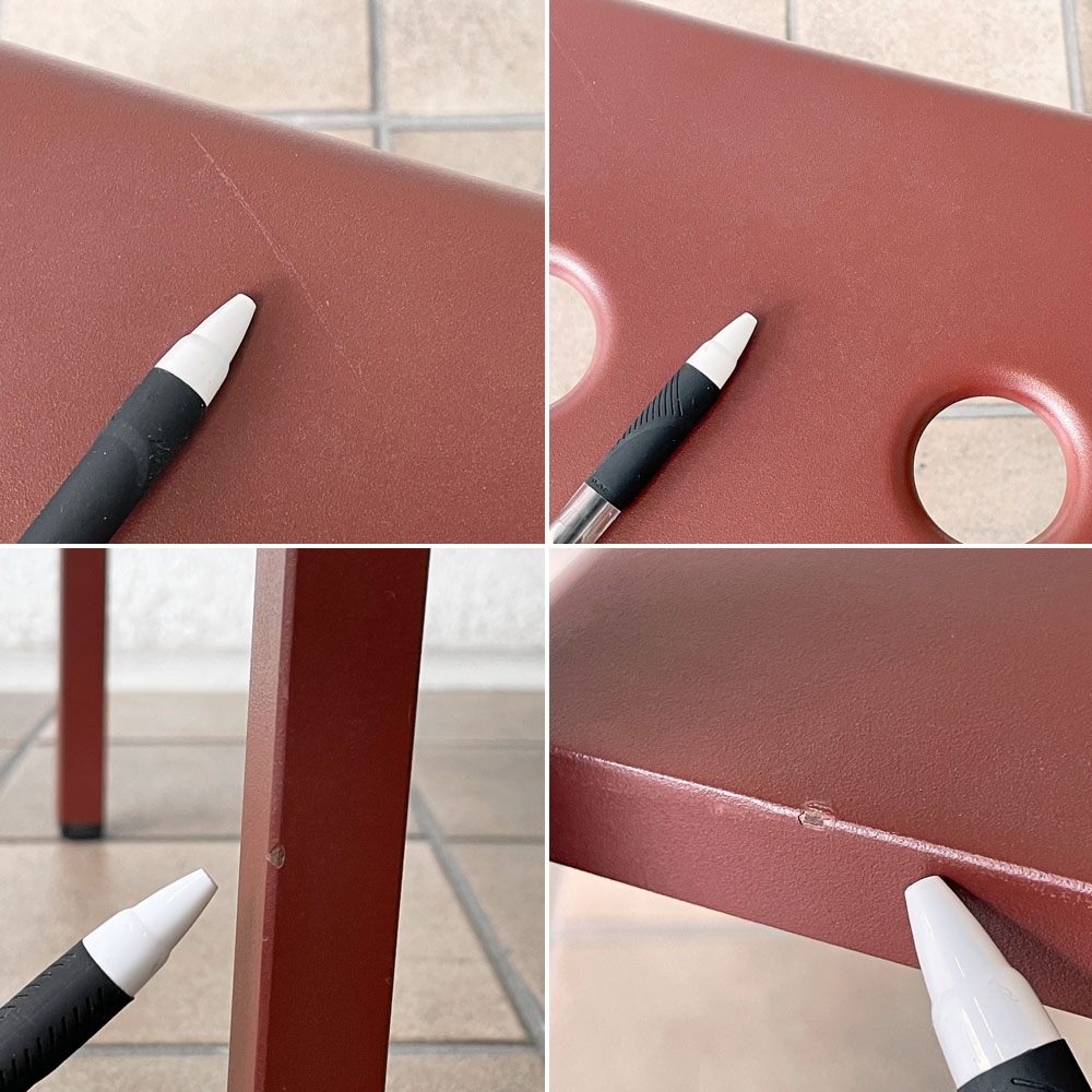 ヘイ HAY バルコニーチェア BALCONY CHAIR 屋外用 ダイニングチェア アームレス スタッキング スチール アイアンレッド 北欧 デンマーク 定価44,000円 C ◇