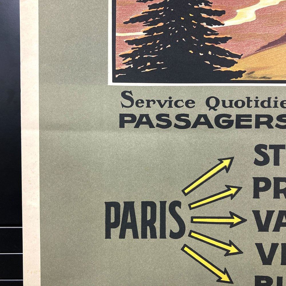 フランス＝ルーマニア航空サービス Compagnie Franco-Roumaine de Navigation Aerienne 公式リトグラフ 1987年 再版品 62×100cm 〓
