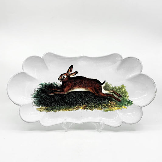 アスティエ・ド・ヴィラット ASTIER de VILLATTE ジョンデリアン JOHN DERIAN ジャンピングラビット Jumping Rabbit プラッター 40.5cm 飾り皿 陶器 フランス 定価￥47,520- ●