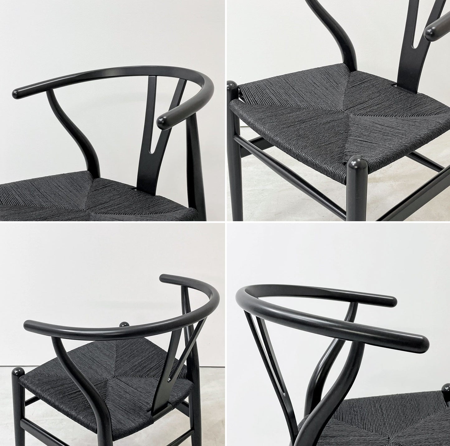 カールハンセン＆サン Carl Hansen & Son CH24 Yチェア ブラックラッカー×ブラックペーパーコード ビーチ材 ハンス・J・ウェグナー デンマーク 北欧家具 B ●