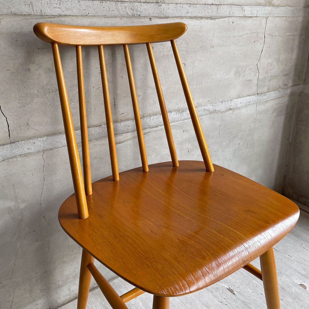 エズビーヴァーケン Edsby Verken ファネットチェア Fanett Chair ダイニングチェア チーク材×ビーチ材 イルマリ・タピオヴァーラ スウェーデン 北欧ビンテージ ♪