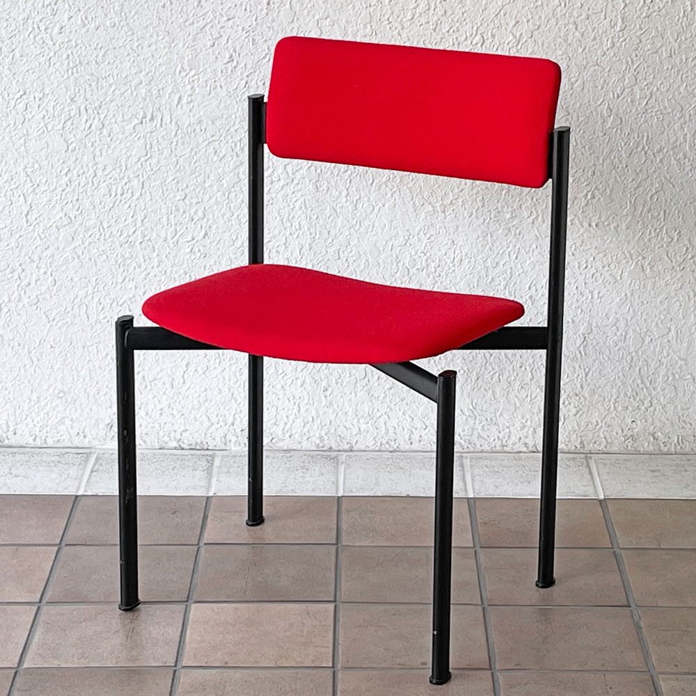 アスコ ASKO キキチェア KIKI CHAIR ダイニングチェア スチール ファブリック レッド イルマリ・タピオヴァーラ フィンランド 北欧家具 ビンテージ ◇