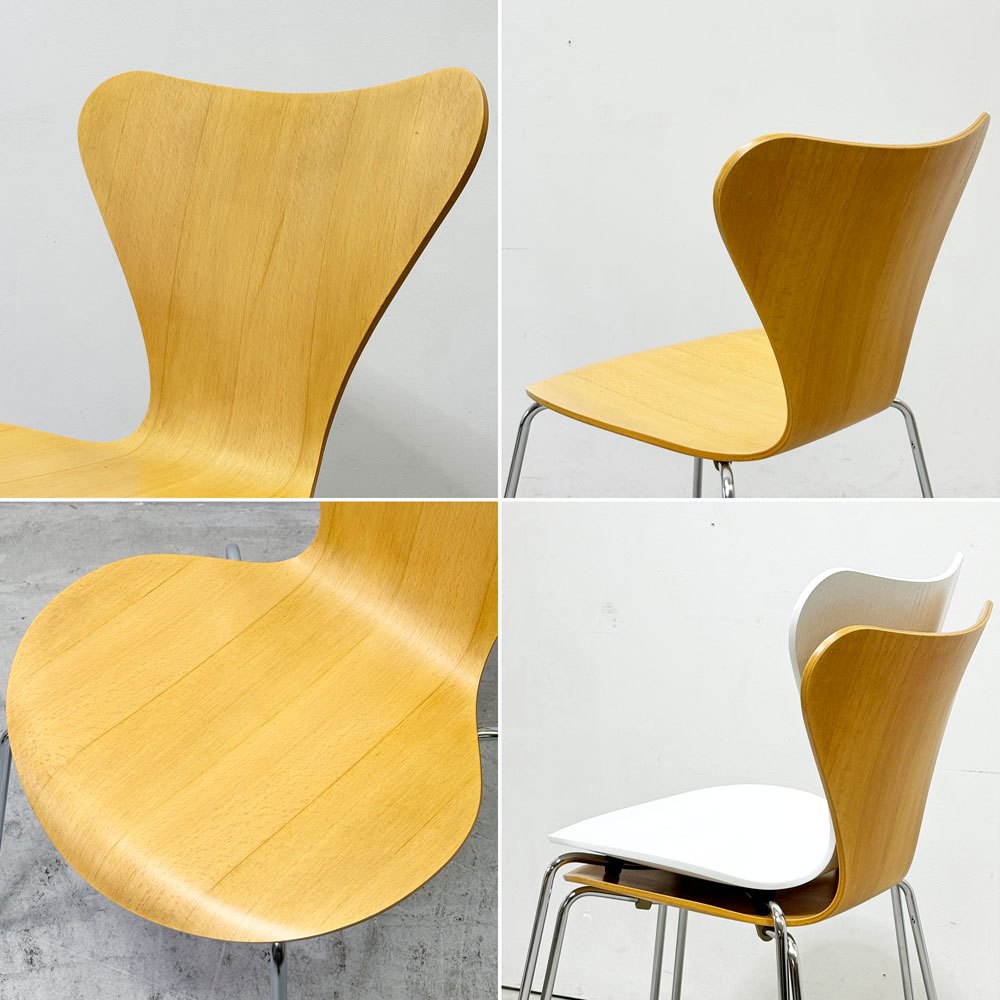 フリッツハンセン Fritz Hansen 3107 セブンチェア ラッカー仕上げ スタッキング アルネ・ヤコブセン デンマーク 北欧家具 ビンテージ A ●