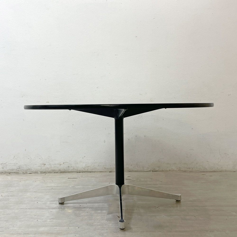 ハーマンミラー Herman Miller コントラクトテーブル ラウンドテーブル ホワイト Φ120cm ビンテージ C&R イームズ ミッドセンチュリー ●