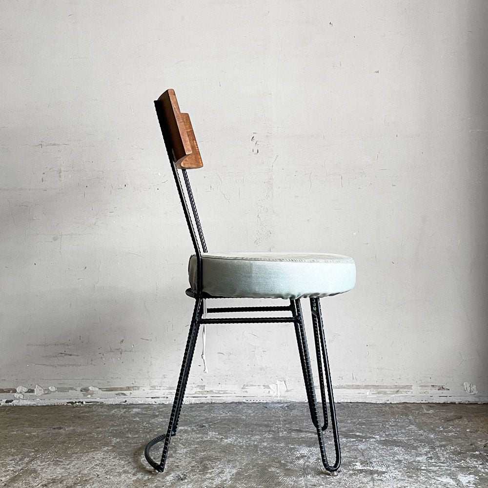 ディーボディ d-Bodhi カンパーニャ チェア デニム CAMPAGNA CHAIR ダイニングチェア チーク古材×アイアンレッグ インダストリアルデザイン B ■