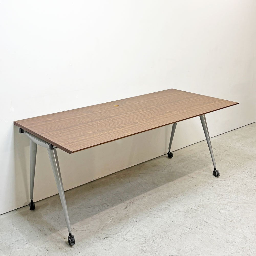 ハーマンミラー Herman Miller アバックエンバイロメンツ ABAK ミーティングテーブル デスク W180cm ウォールナットカラー キャスター付き ティム・ウォレス ●