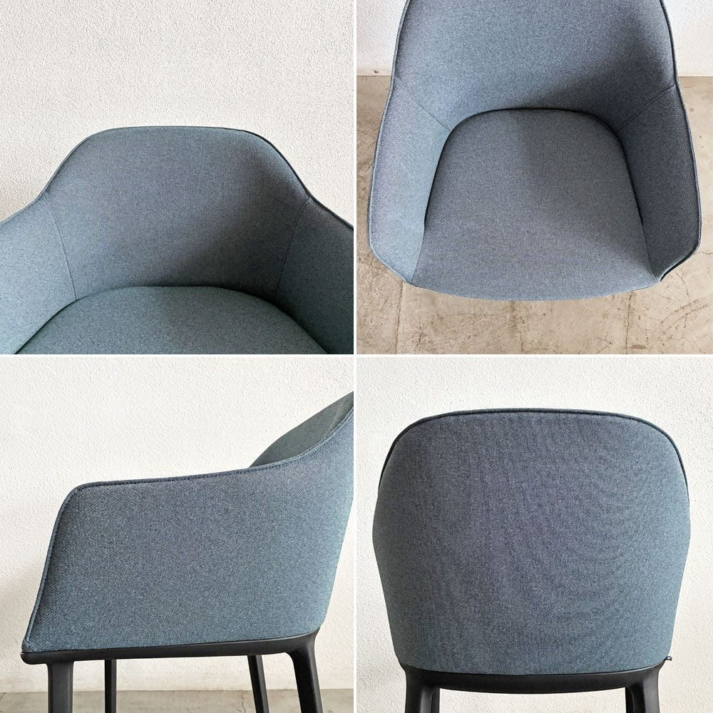 ヴィトラ Vitra ソフトシェルチェア Softshell Chair アームチェア ファブリック ブルー系 4レッグベース ロナン＆エルワン・ブルレック 未使用品 定価￥111,100- 〓