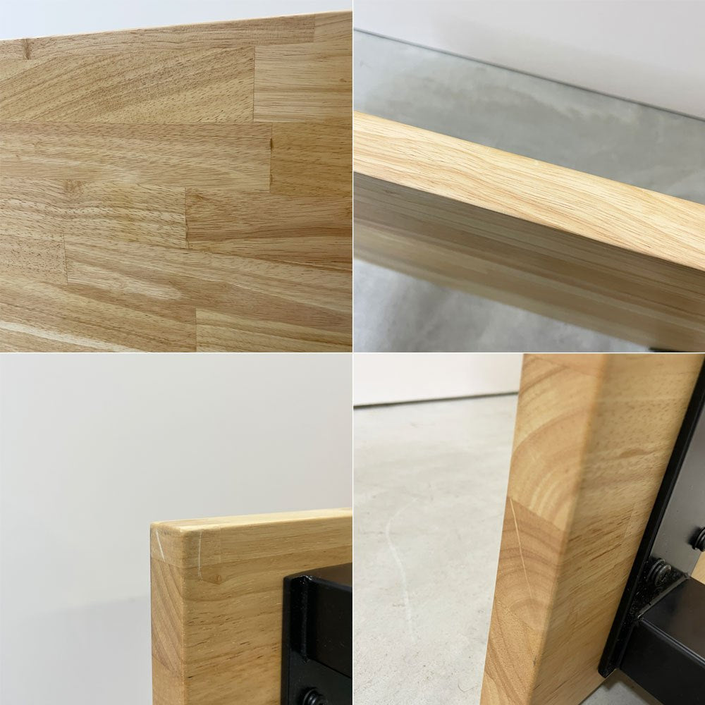 かなでもの KANADEMONO ザ・テーブル THE TABLE デスク ラバーウッド材 Square スチール ブラック W120cm ナチュラル インダストリアル ●