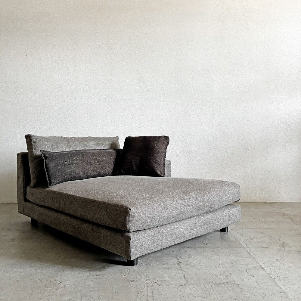 匠ソファ TAKUMI SOFA 利庵 RIAN LBソファ ワンアームカウチ シェーズロング W133cm ファブリック グレー系 岩倉榮利 〓
