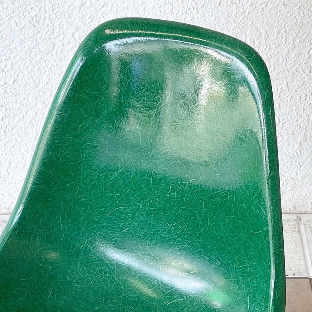 ハーマンミラー Herman Miller サイドシェルチェア セカンド 2nd FRP ケリーグリーン Hベース イームズ 希少 ◇