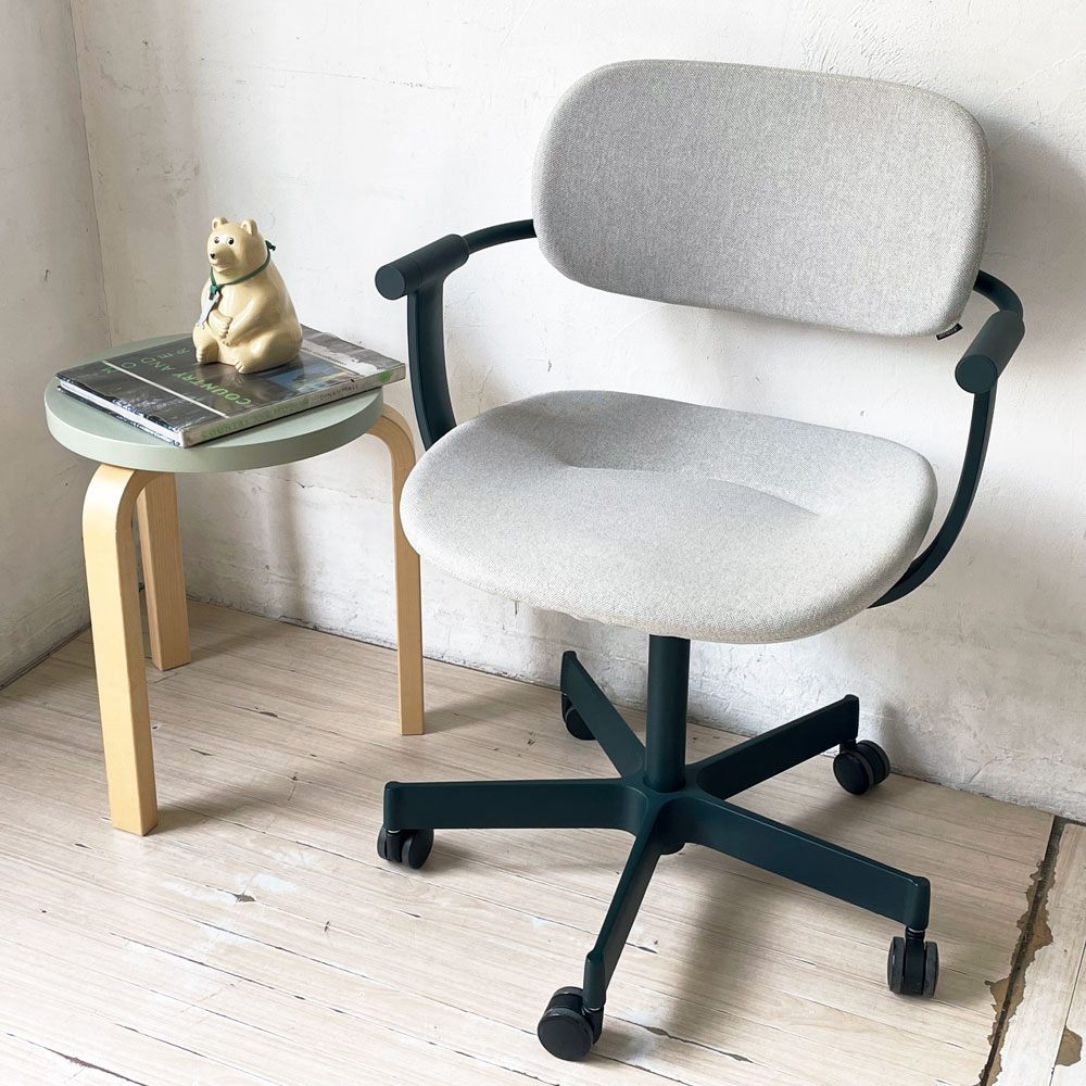 イトーキ ITOKI バーテブラゼロサン vertebra03 デスクチェア 5本脚 キャスター ダークグリーン ファブリック グレー 柴田文江 ★