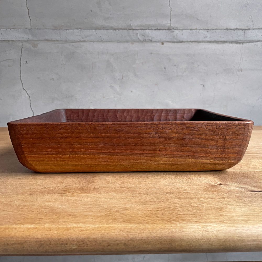 三谷龍二 Ryuji Mitani ブラックウォルナット 角バット トレイ 角盆皿 木の器 27×22×6 cm 木工作家 現代作家 希少サイズ ♪