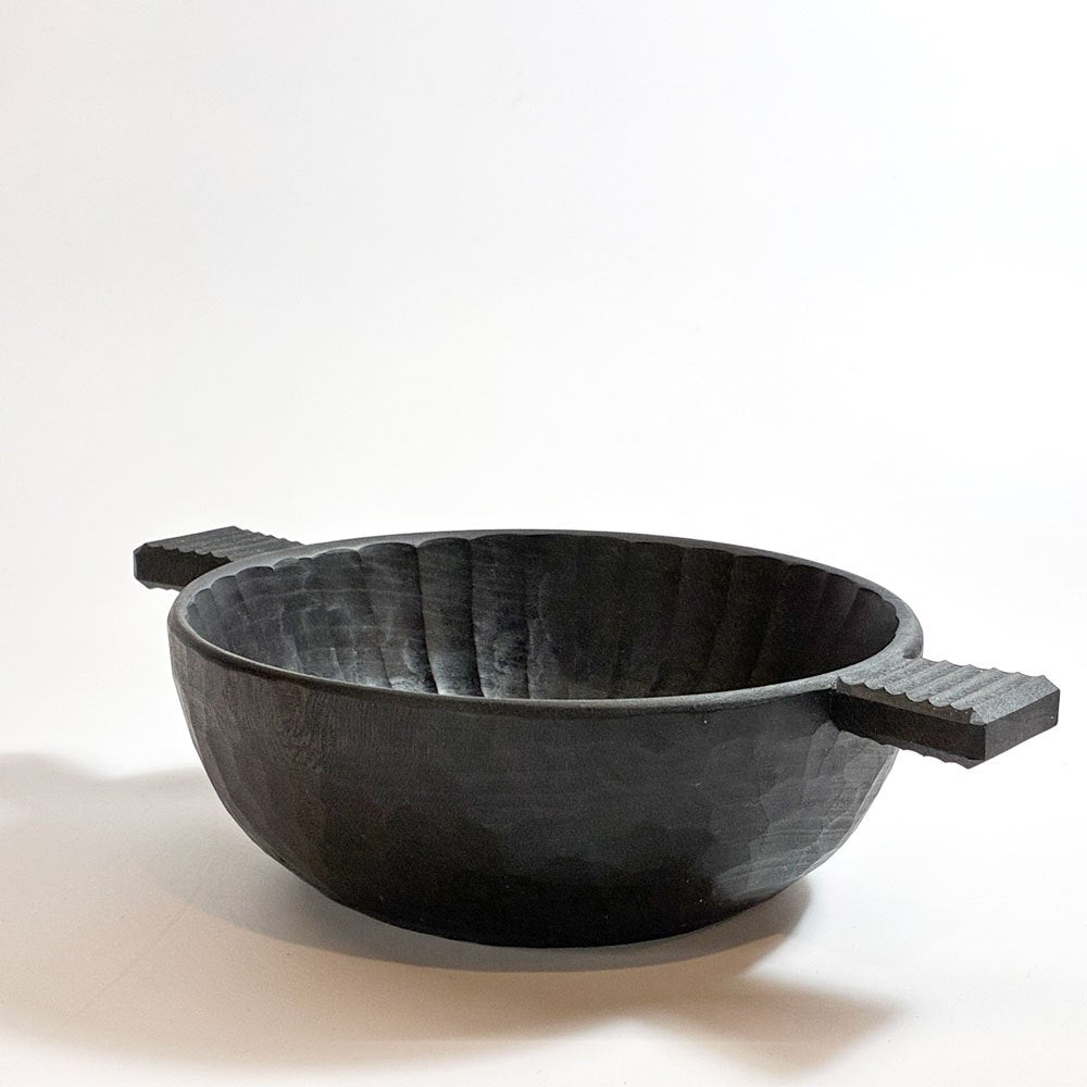 湯浅ロベルト淳 スープボウル 黒 口径13 × 幅19㎝ 現代作家 ★