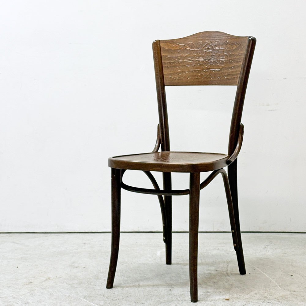 トン TON トーネット THONET No.054 ビーチ材 ベントウッドチェア ダイニングチェア カフェチェア パネルバック ベントウッド チェコ 曲木椅子 ●