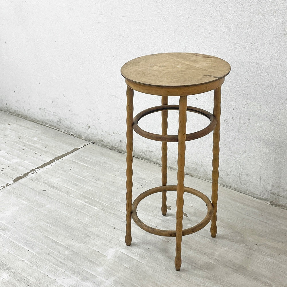 ヨーロピアンビンテージ European Vintage 木製フラワースタンド 花台 プラントスタンド H68cm カントリースタイル シャビーシック ●