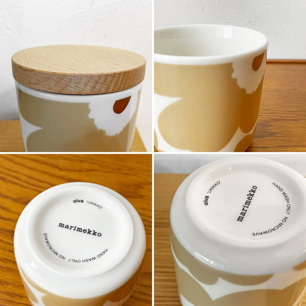 マリメッコ marimekko ウニッコ Unikko ラテマグ コーヒーカップ 200ml 木蓋付き マイヤ・イソラ フィンランド 北欧食器 A ★
